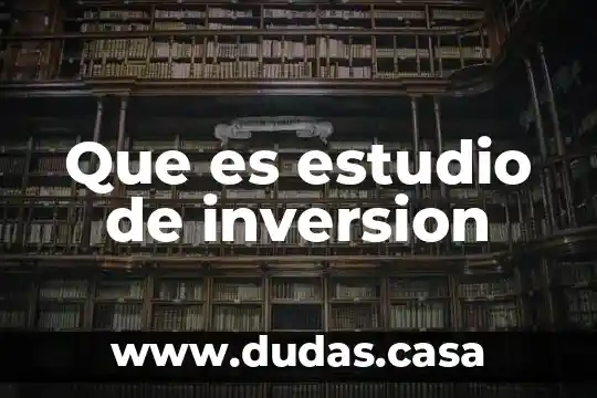 Que es estudio de inversion