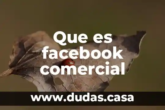 Que es facebook comercial