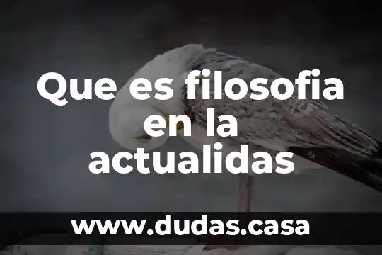 Que es filosofia en la actualidas