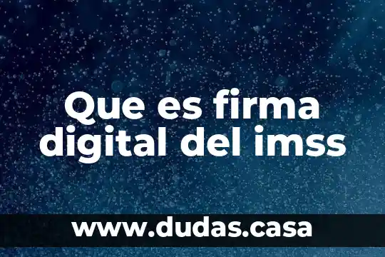 Que es firma digital del imss