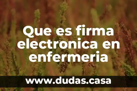 Que es firma electronica en enfermeria