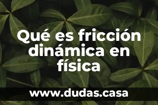 Qué es fricción dinámica en física