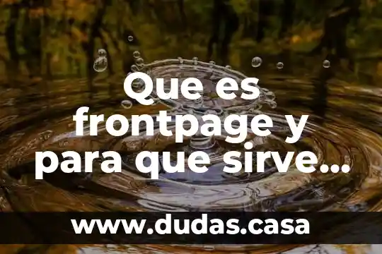 Que es frontpage y para que sirve ppt