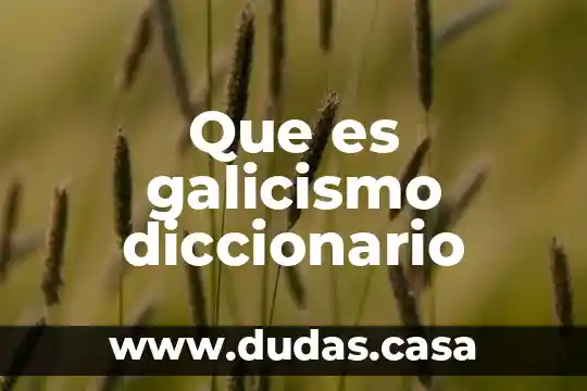 Que es galicismo diccionario