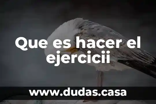 Que es hacer el ejercicii