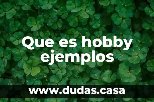 Que es hobby ejemplos