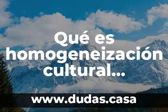 Qué es homogeneización cultural concepto y definición