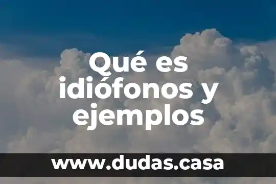 Qué es idiófonos y ejemplos