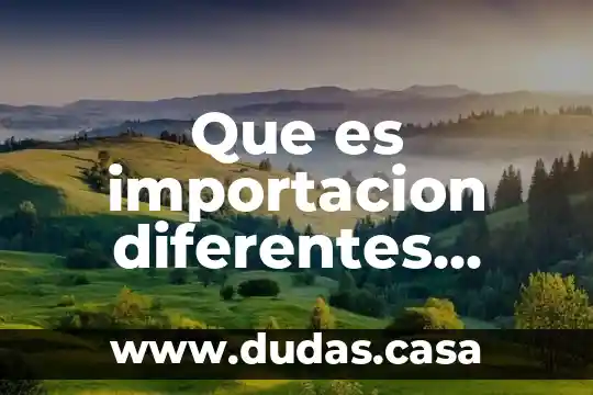 Que es importacion diferentes autores