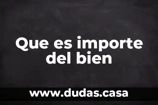 Que es importe del bien