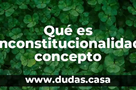 Qué es inconstitucionalidad concepto