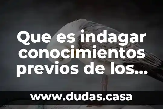 Que es indagar conocimientos previos de los alumnos