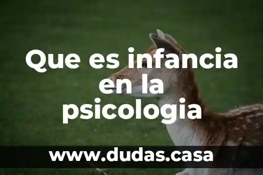 Que es infancia en la psicologia