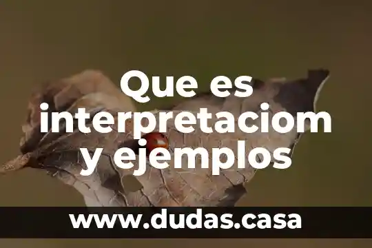 Que es interpretaciom y ejemplos