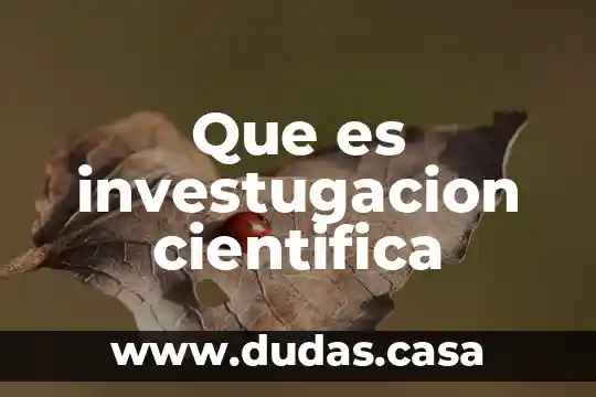 Que es investugacion cientifica