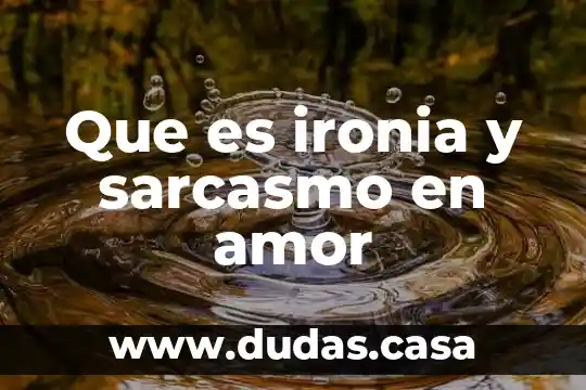Que es ironia y sarcasmo en amor