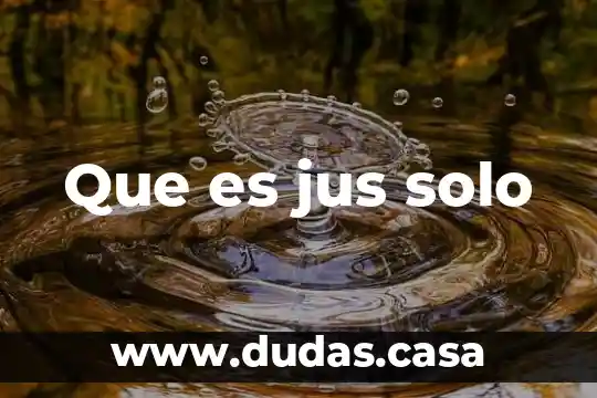 Que es jus solo