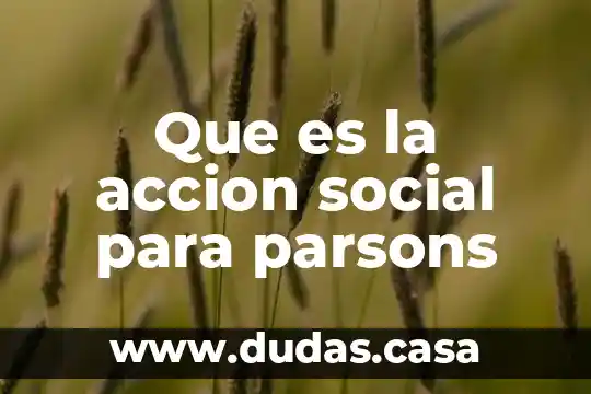 Que es la accion social para parsons