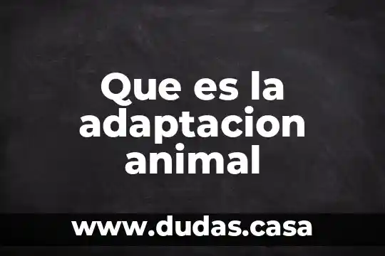 Que es la adaptacion animal