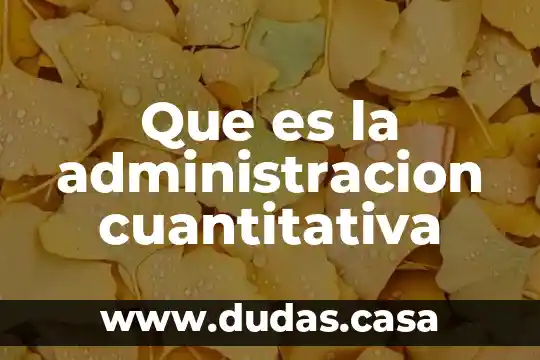Que es calculos elementales en administracion 4 Que es la administracion cuantitativa