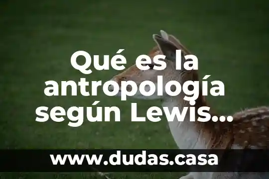 Qué es la antropología según Lewis Henry Morgan