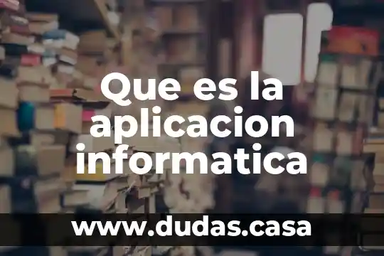 Que es la aplicacion informatica