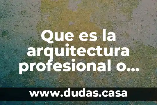 Que es la arquitectura profesional o tradicional