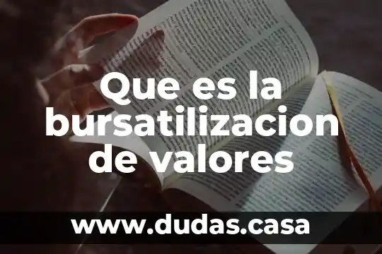 Que es la bursatilizacion de valores