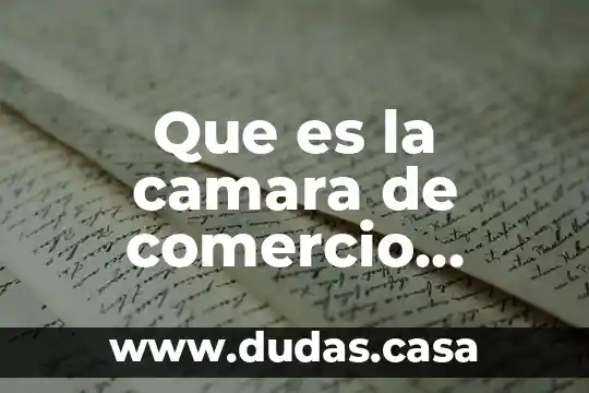 Que es la camara de comercio exterior