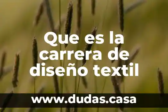 Que es la carrera de diseño textil