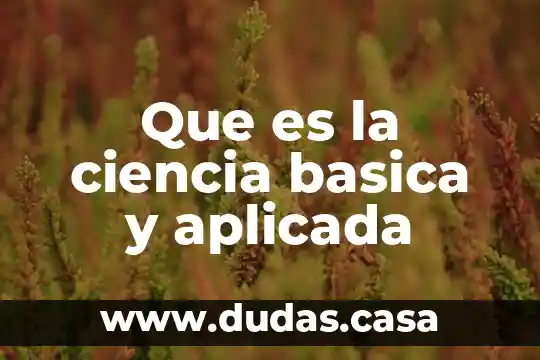 Que es la ciencia basica y aplicada