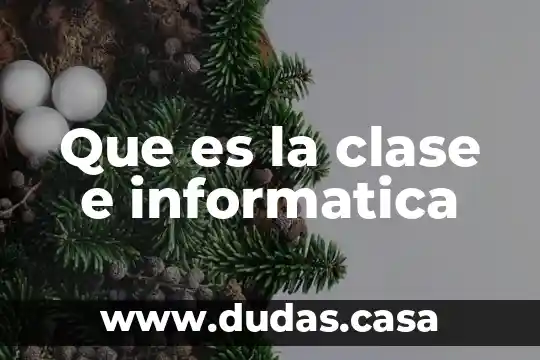 Que es la clase e informatica