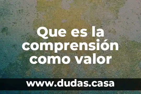 Que es la comprensión como valor
