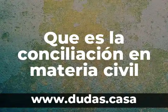 Que es la conciliación en materia civil