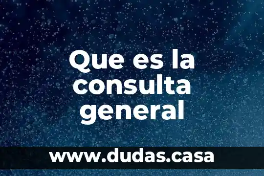 Que es la consulta general