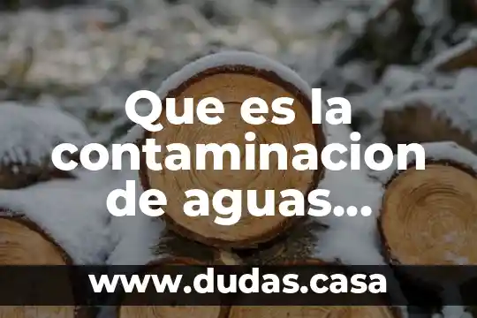 Que es la contaminacion de aguas pluviales