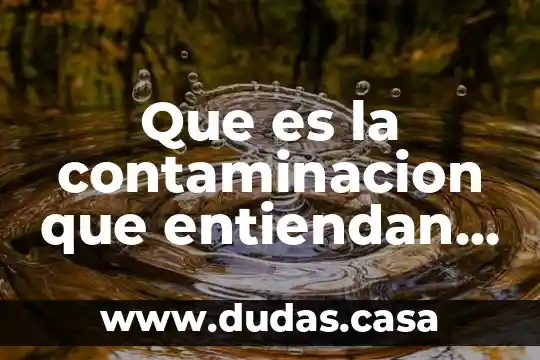 Que es la contaminacion que entiendan los niños