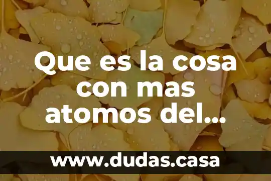 Que es la cosa con mas atomos del universo