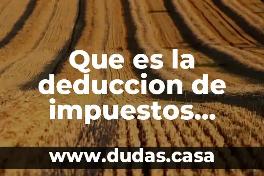 Que es la deduccion de impuestos mexico