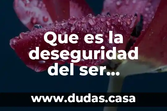 Que es la deseguridad del ser humano