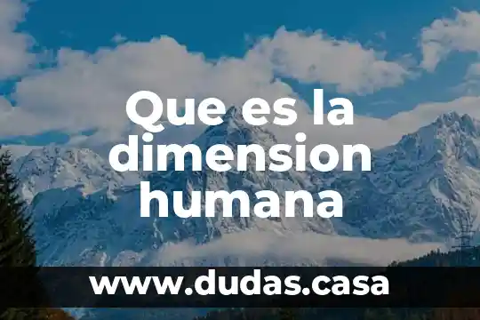 Que es la dimension humana