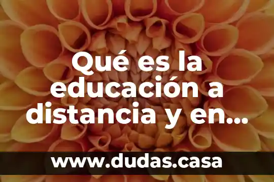 Qué es la educación a distancia y en línea