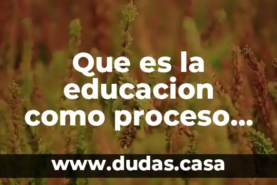 Que es la educacion como proceso social