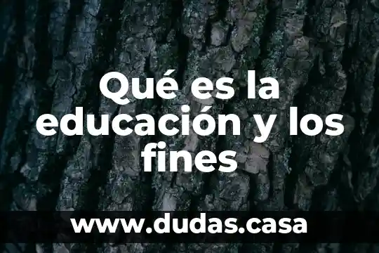 Qué es la educación y los fines
