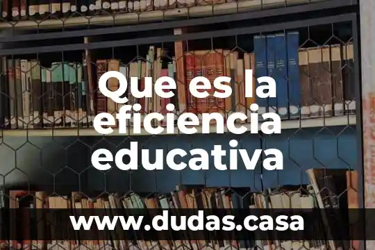 Que es la eficiencia educativa