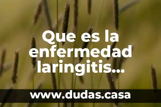 Que es la enfermedad laringitis sintomas