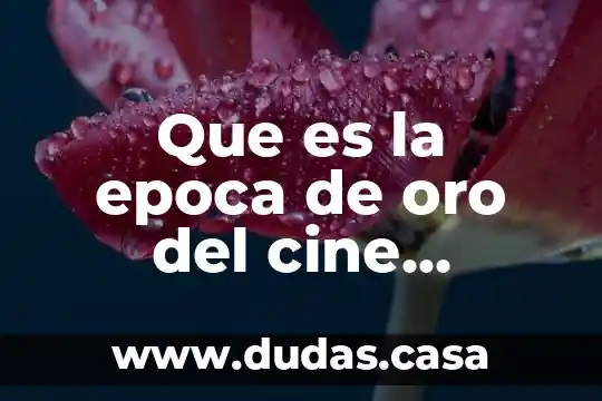 Que es la epoca de oro del cine nacional