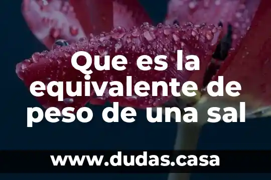 Que es la equivalente de peso de una sal