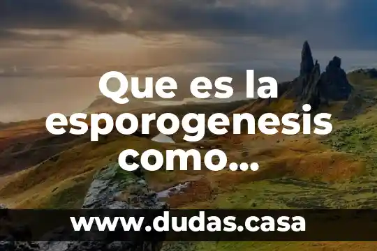 Que es la esporogenesis como elemento de resistencia