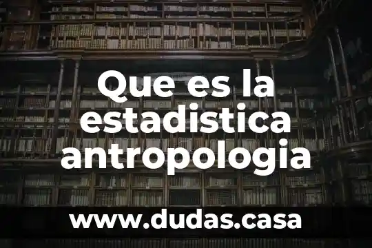 Que es la estadistica antropologia
